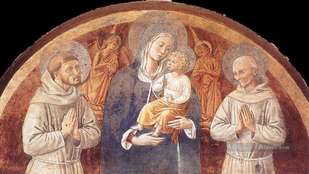 Vierge à l’Enfant entre saint François et sainte Bernadine de Sienne Benozzo Gozzoli Peintures à l'huile